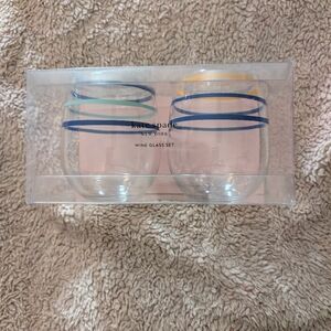 Kate Spade Colorful Striped Wine Glass Set
